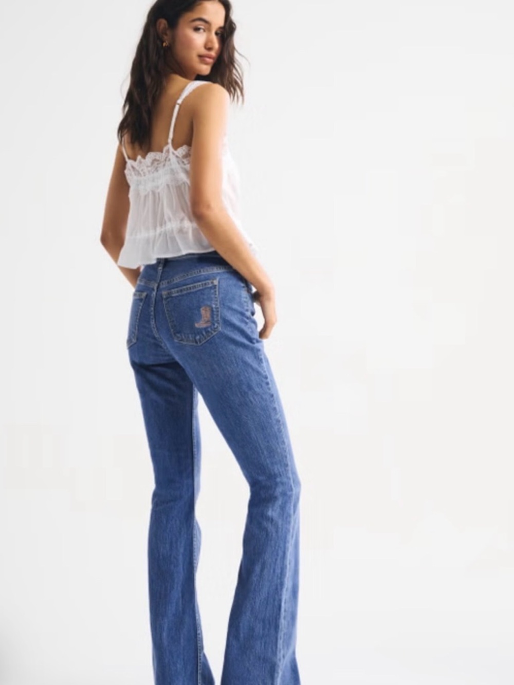 Mid Rise Bootcut Cowboy Embroidered Jean